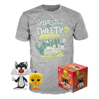 Φιγούρα Funko POP! & Tee Box - Looney Tunes - Sylvester & Tweety (Special Edition) (Flocked) (XL)