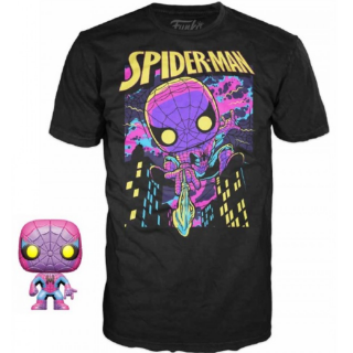 Φιγούρα Funko Pocket POP! & Tee Box - Marvel - Spider-Man (Black Light) (XL - kid)